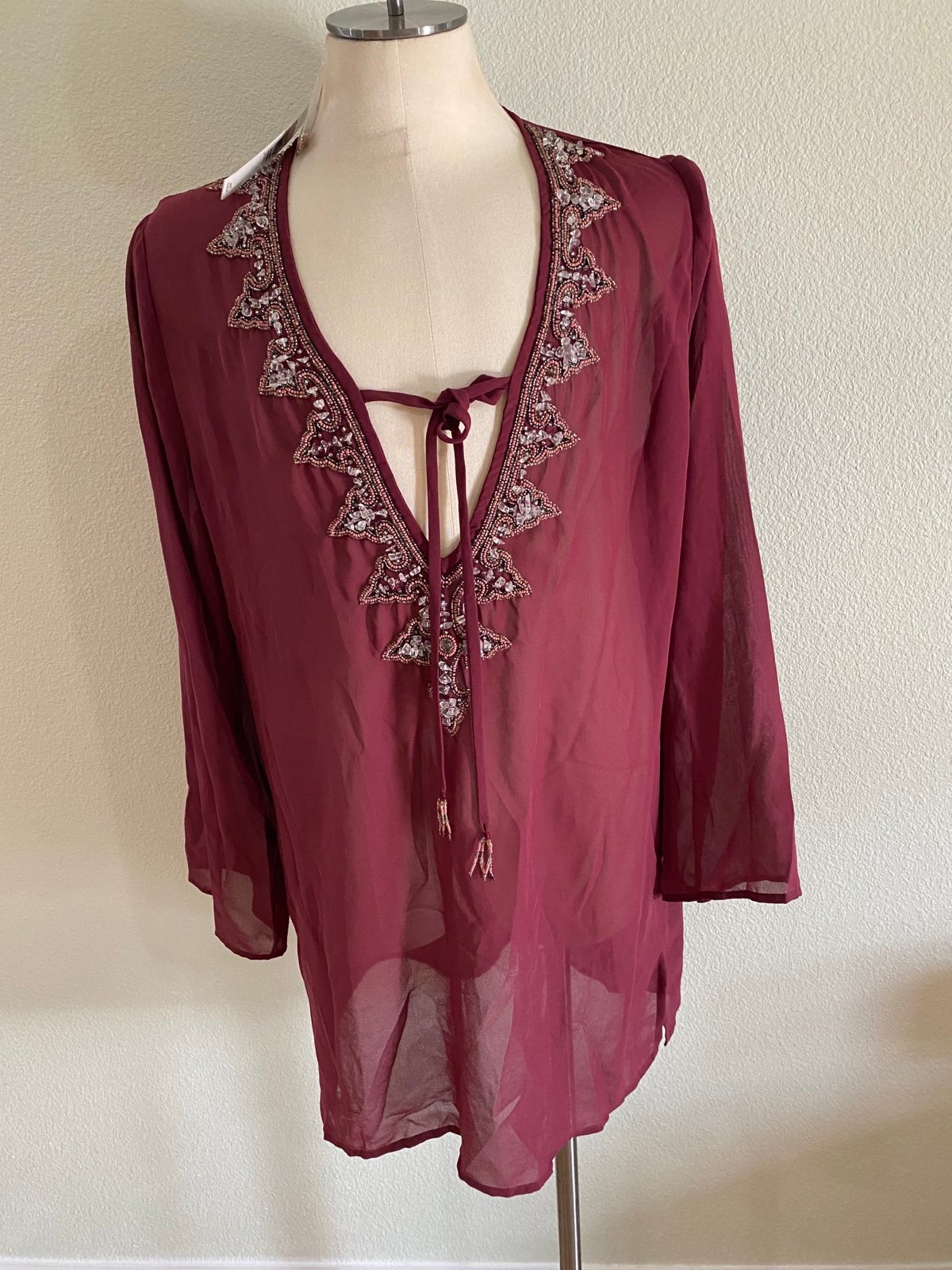 New women’s Antonio Melani sz S swim cover-up Beads