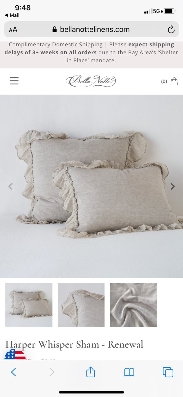 Bella notte euro sham