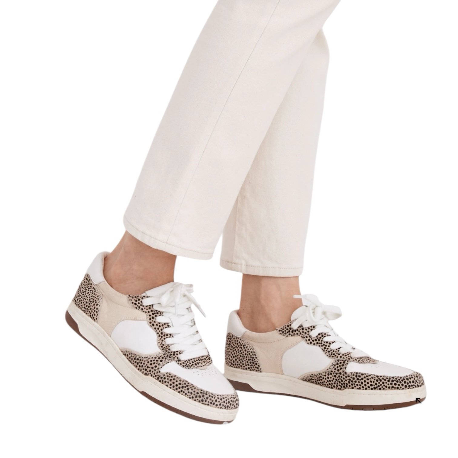 Madewell MWL Court Lace Up Sneakers in Spotted Calf Hair Women’s size 8 Men’s 6