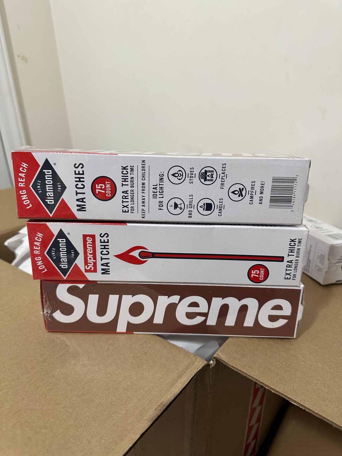 Supreme x Diamond Matches (3 packs of 75)