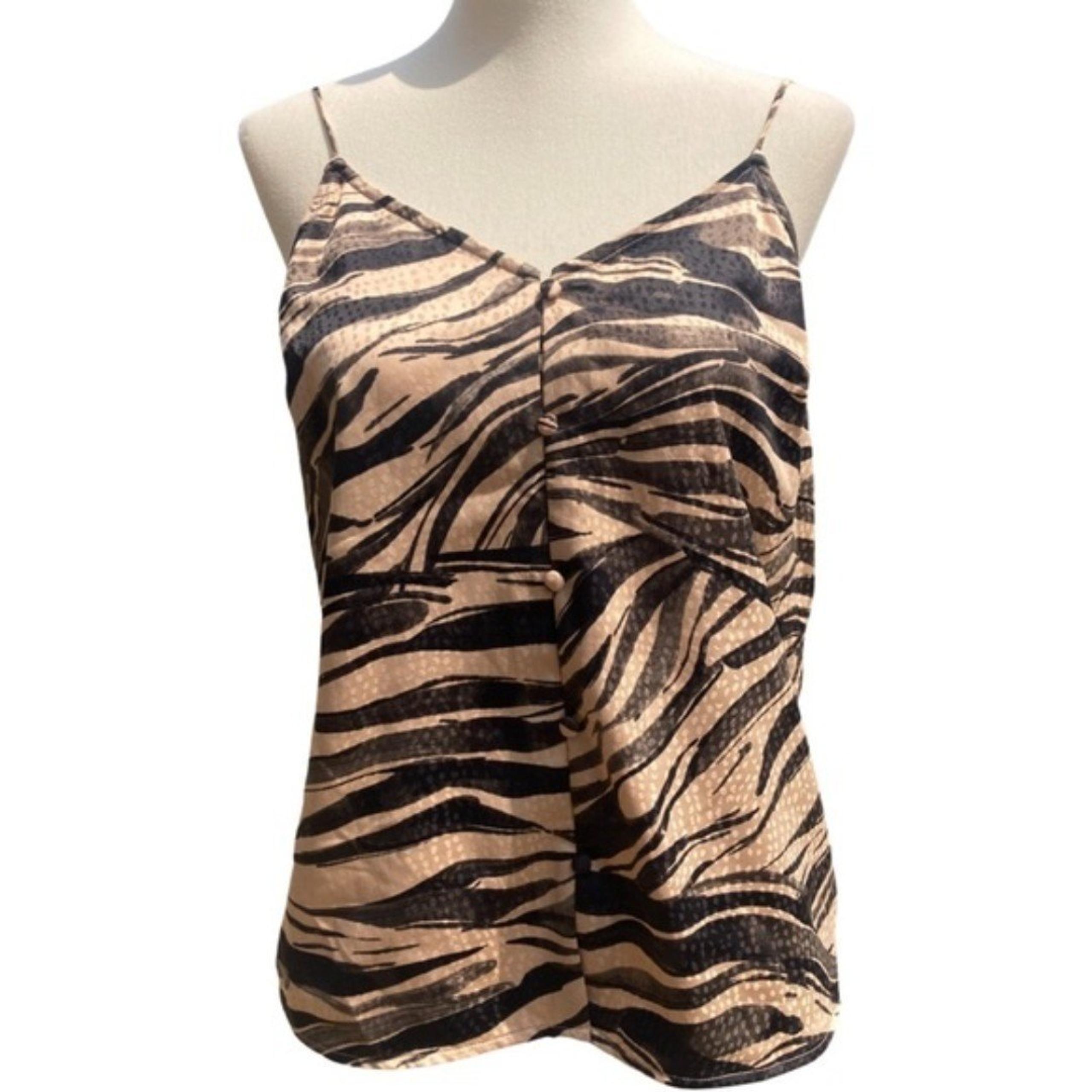 Nine West Women's Tank Sz XS Silky Animal Print Camisole