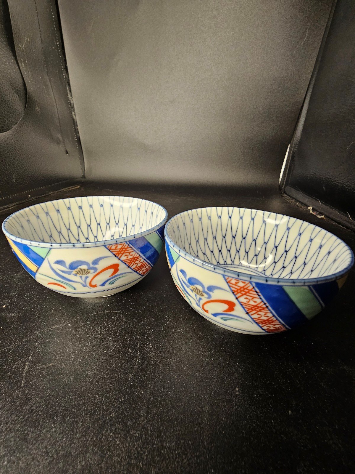 Vintage hand made hand painted rice bowls/condiment bowls