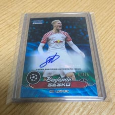 Benjamin Sesko autographed card, limited edition of 75.