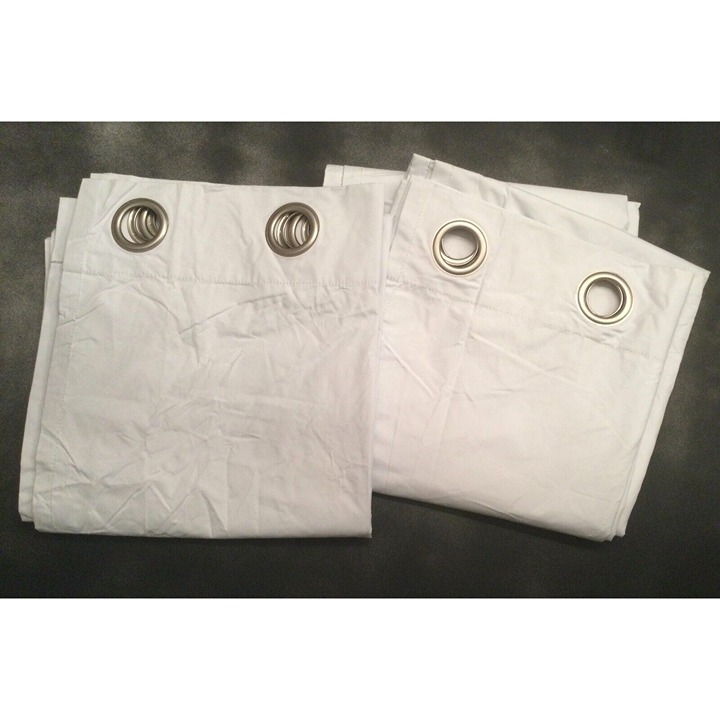 2 panel * Sun Zero Columbia * 100% Blackout Grommet Curtains 50x108 * White EUC