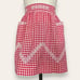 Vintage Half Apron‎ Checkered Red White Embroidery Retro Hostess Quaint Classic