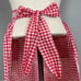 Vintage Half Apron‎ Checkered Red White Embroidery Retro Hostess Quaint Classic