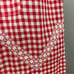 Vintage Half Apron‎ Checkered Red White Embroidery Retro Hostess Quaint Classic