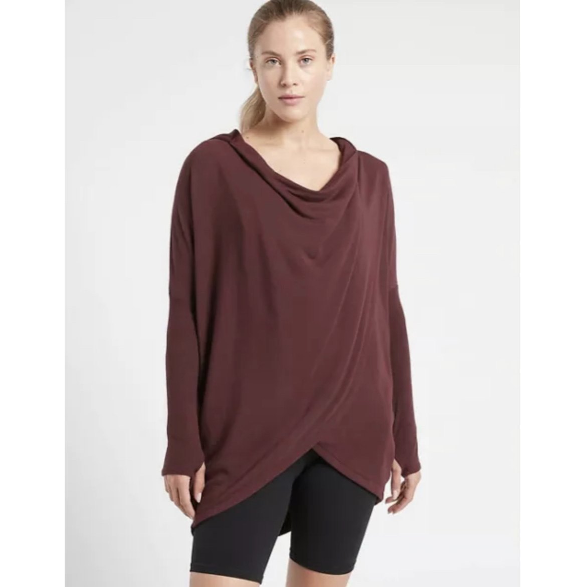 ATHLETA Purana Wrap Burgundy Sweatshirt