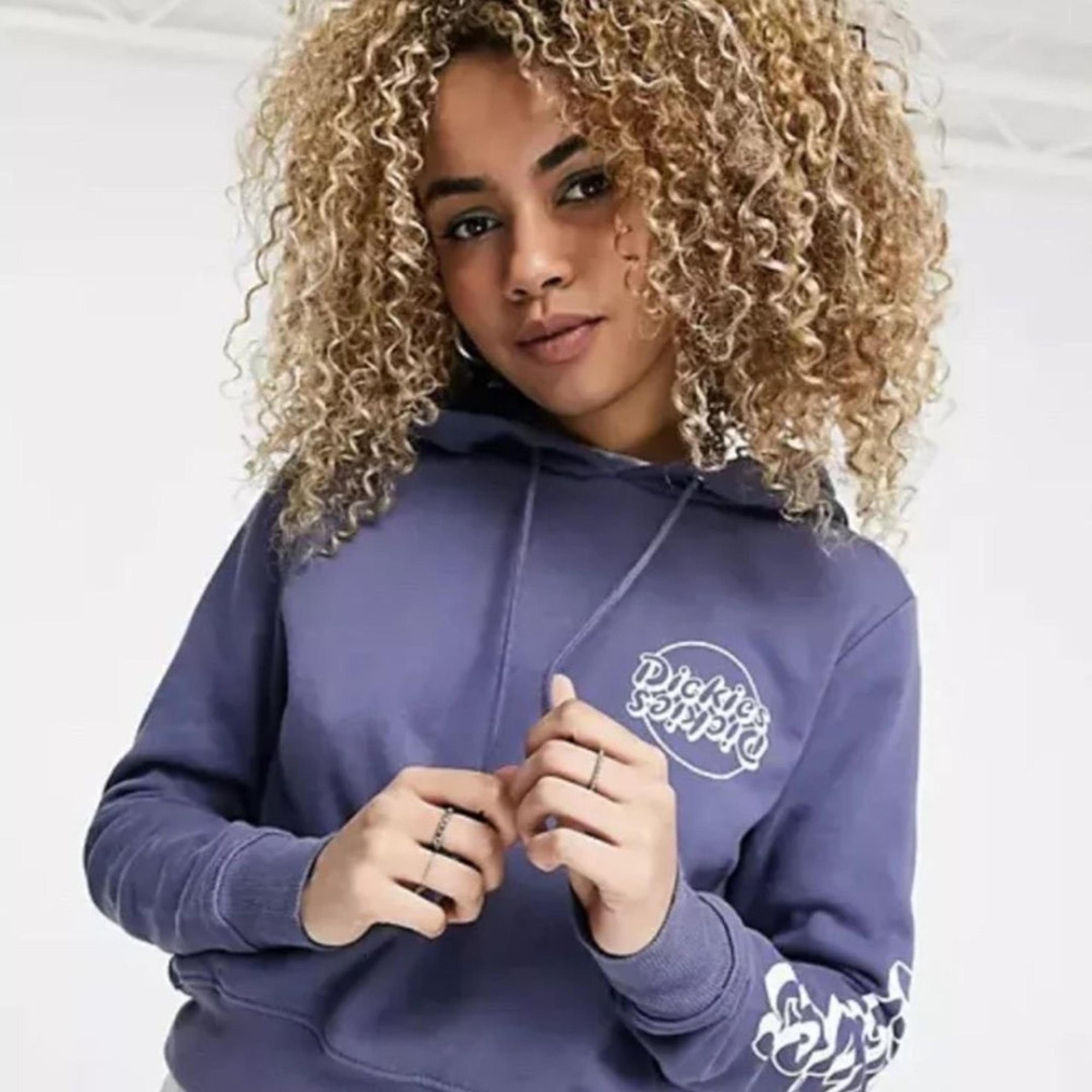 Dickies “Built to Work” Cropped Hoodie Blue Size XS