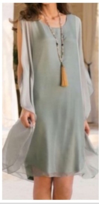 NEW Soft Surroundings Morlaix Silk Dress Sage Womens Size m Lined Flowy Lagen
