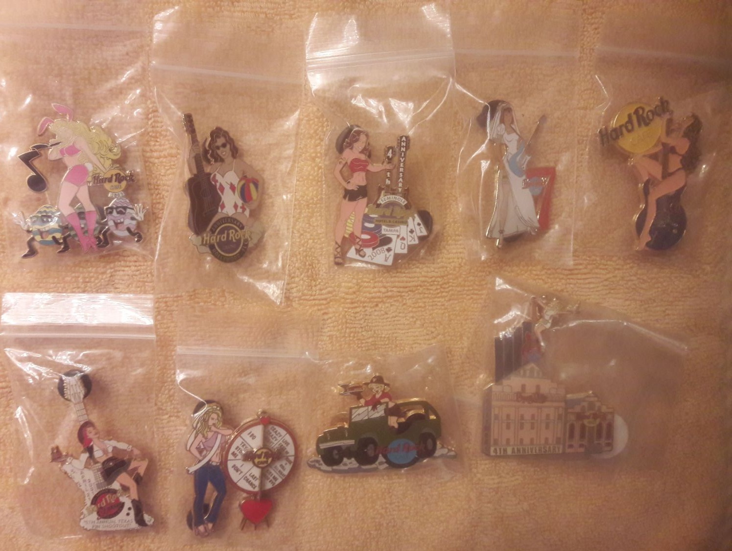 Lot Of 9 Hard Rock Cafe Pins Sexy Girls