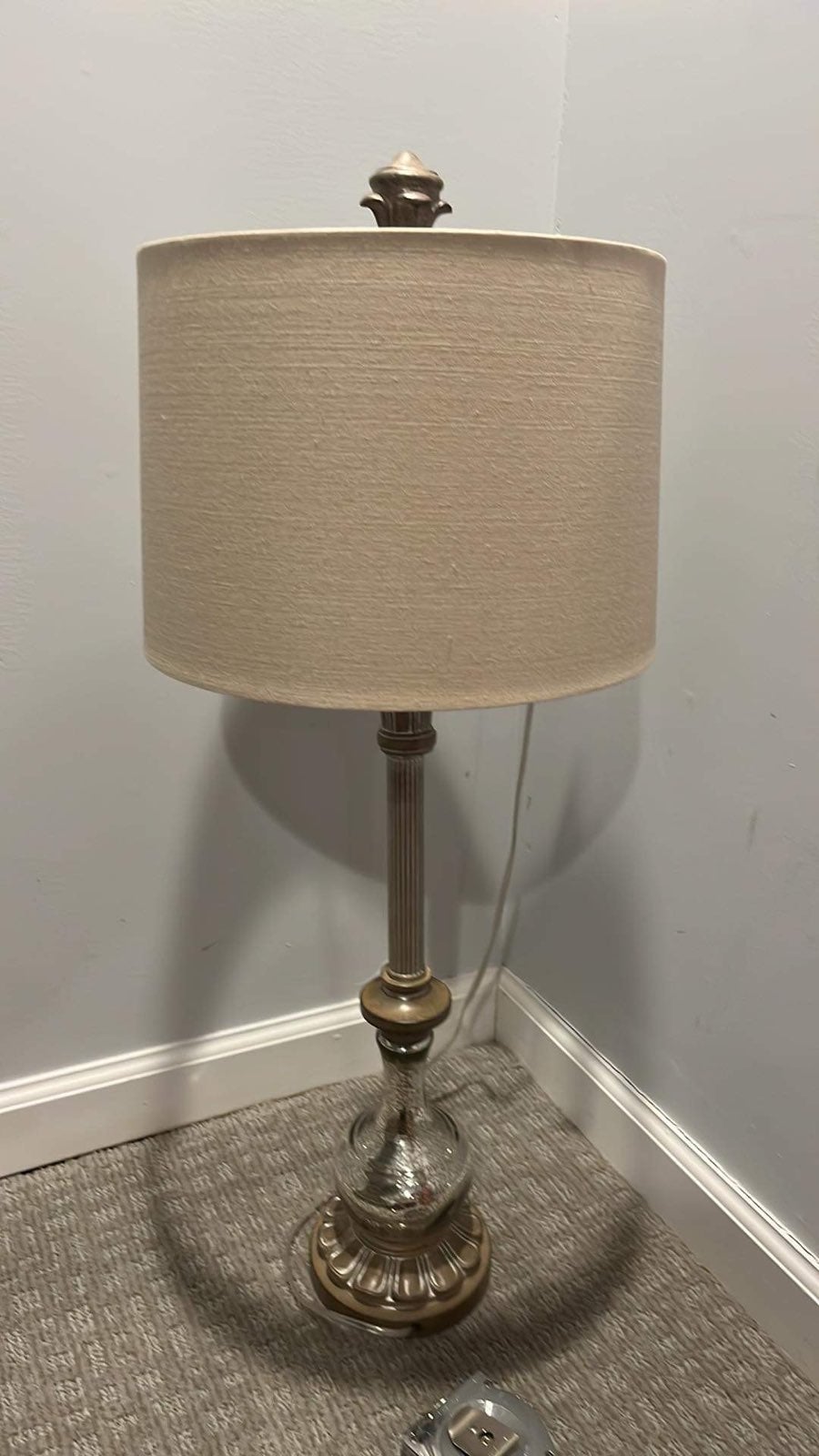 Mercury glass beige lamp