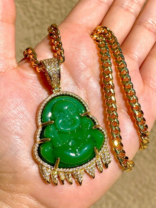 Miami Cuban link chain Buddha pendant