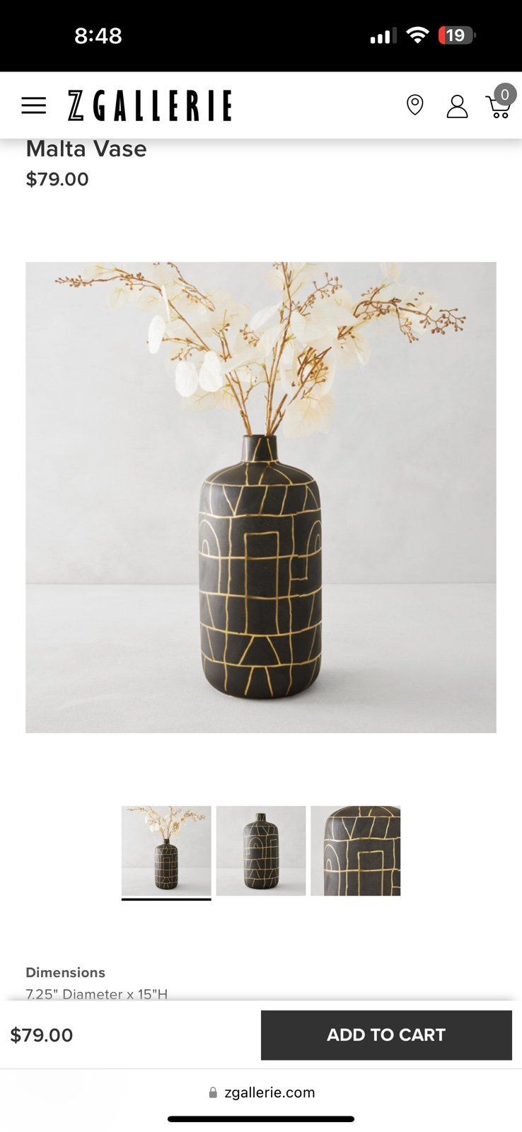 Z gallerie vase and bowl