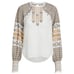 VERONICA BEARD Isabella Embroidered Boho Peasant Top in White