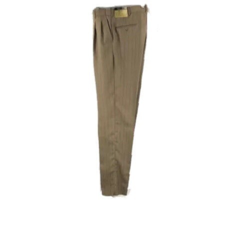 Falcone Men's Taupe Brown 3 Piece Pinstriped Suit Pleated Pants Senate Size 38R - detail