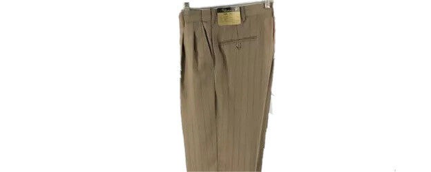 Falcone Men's Taupe Brown 3 Piece Pinstriped Suit Pleated Pants Senate Size 38R - detail