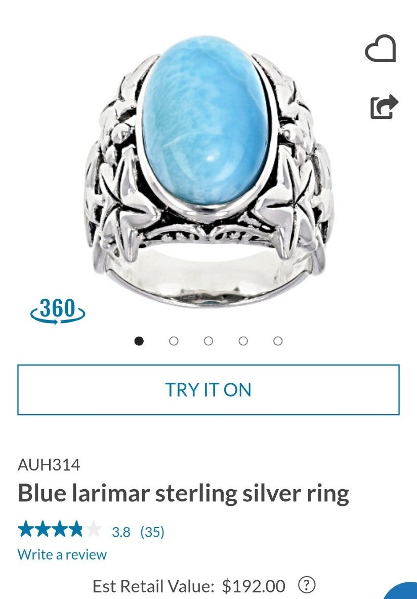 Blue larimar ring & bracelet set. FREE MYSTERY PENDANT