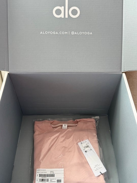 NWT ALO Pink Quartz Extreme Cropped Pullover Size: X-Small