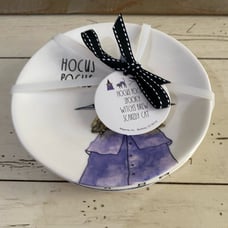 Rae Dunn Set of 4 Appetizer plates - HOCUS POCUS