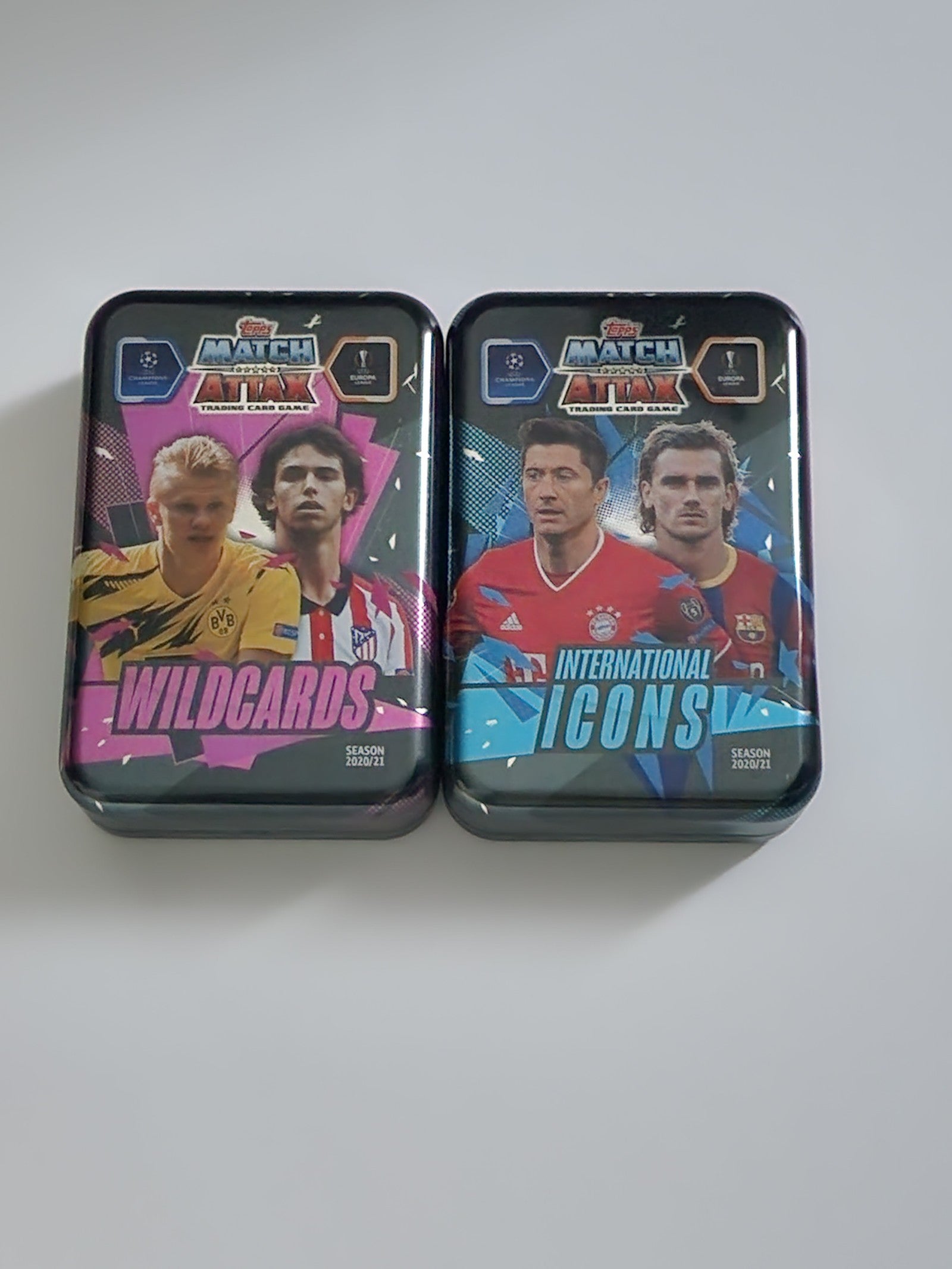 2020-21 Topps Soccer Champions/Europe League Tin lot of 2