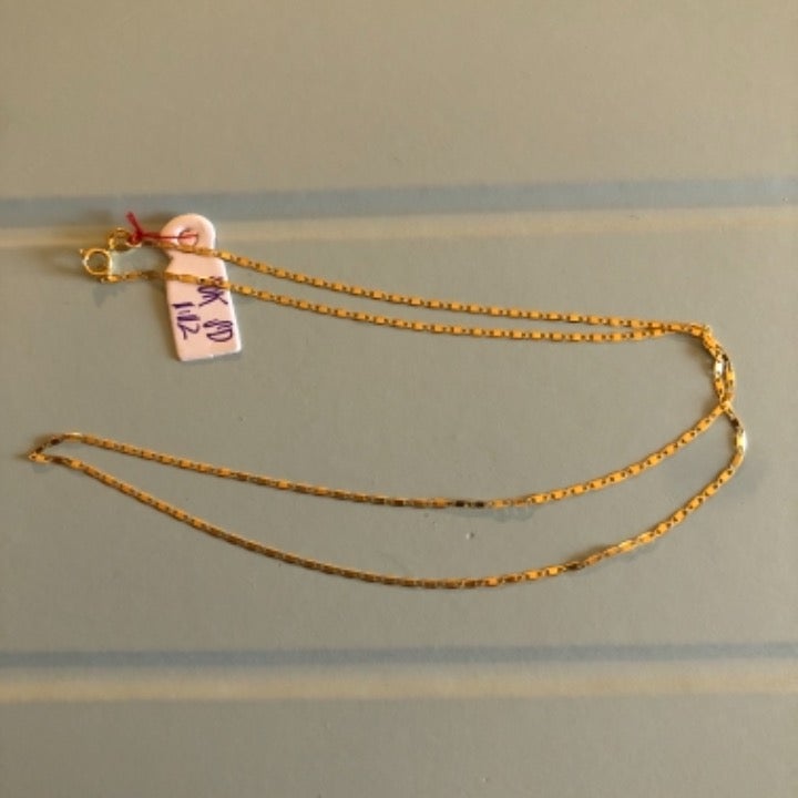 18K Solid Gold Flat Chain