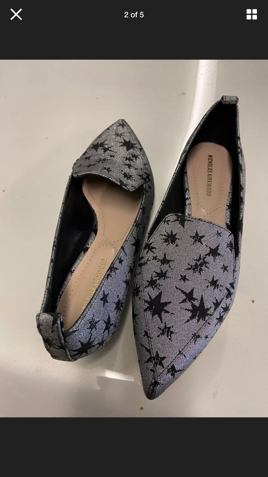 BNWT Nicholas Kirkwood size 6 Silver Leaf loafer