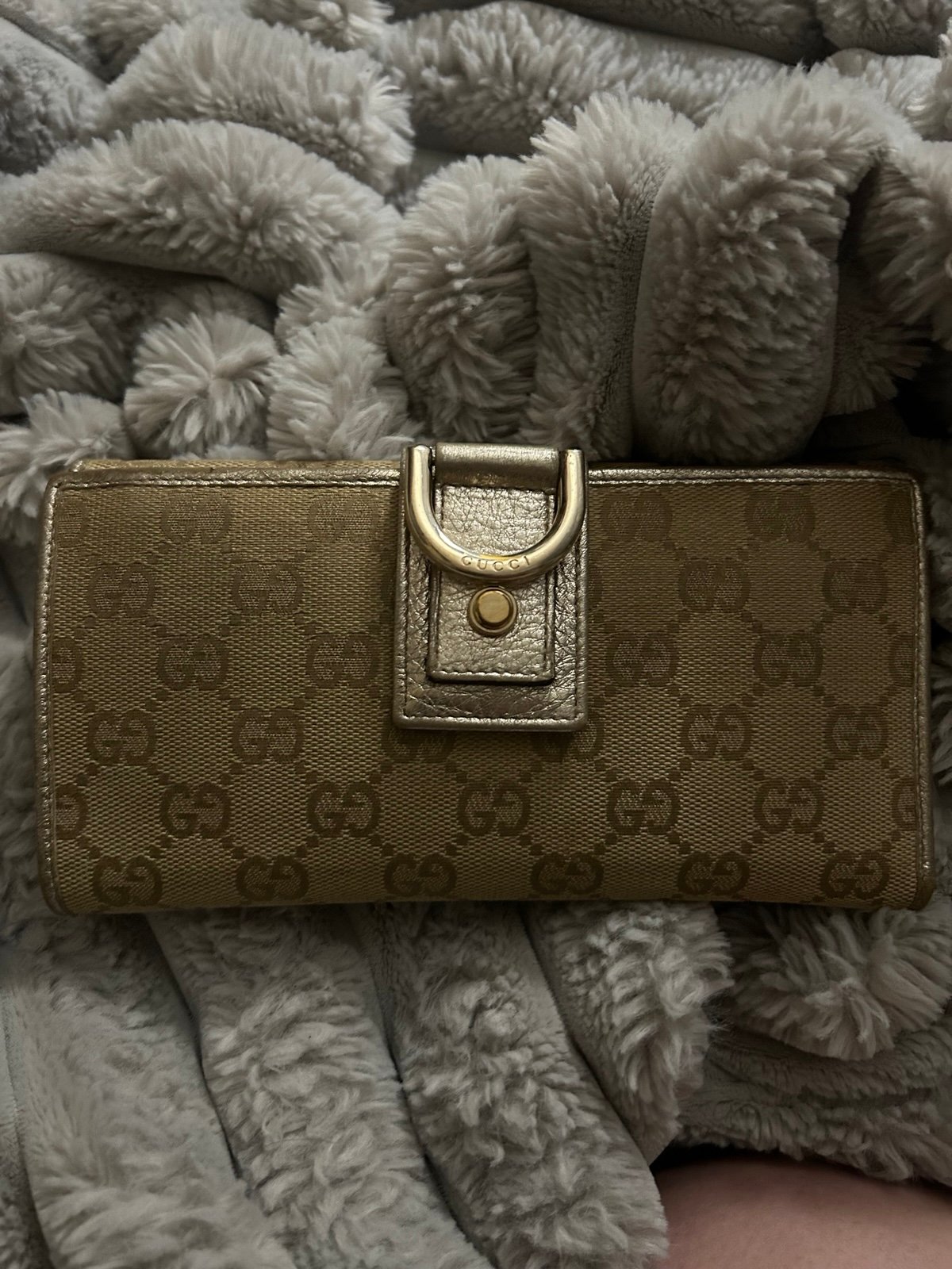 Genuine Gucci GG Canvas Abbey (D‑Ring) Wallet