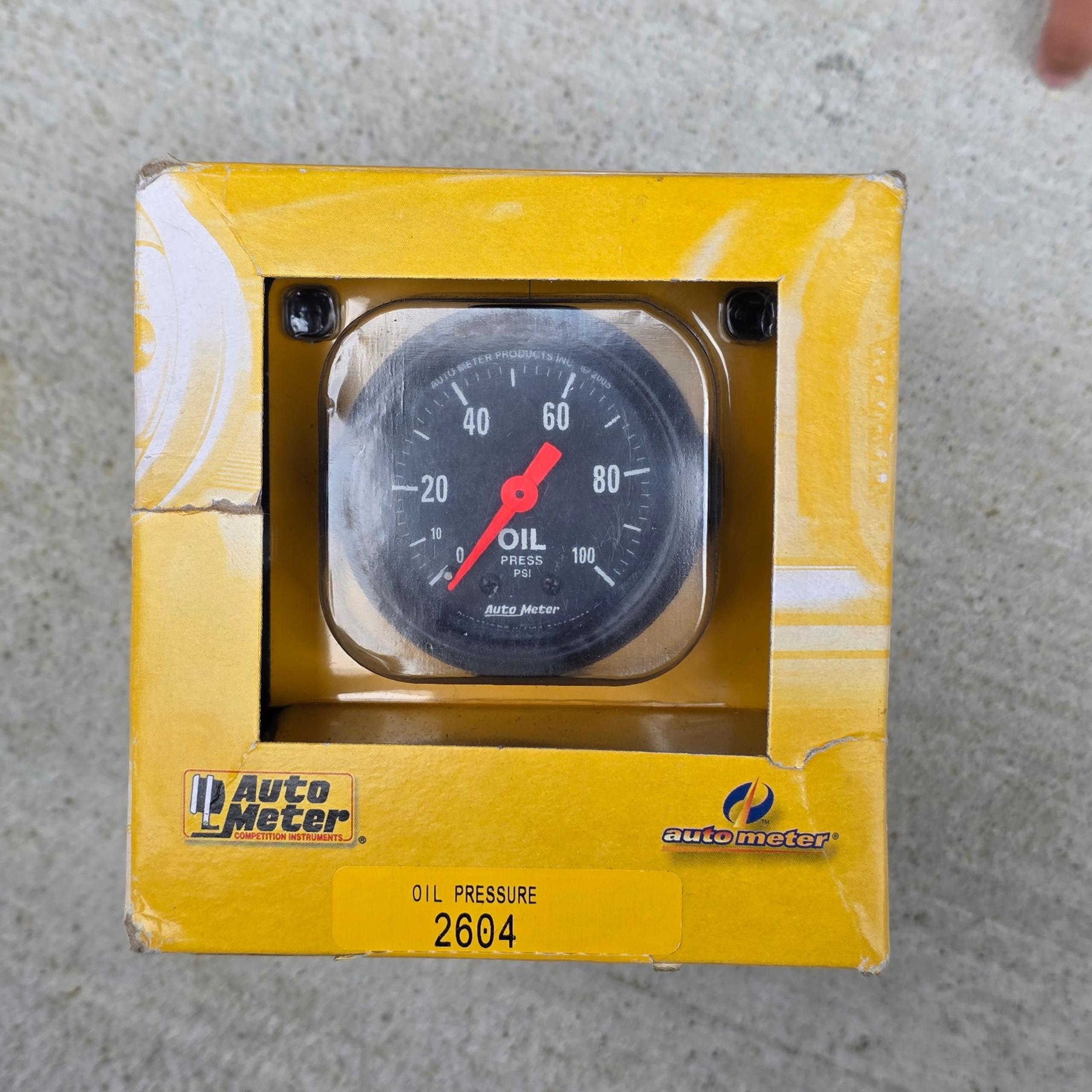 ClockAuto Meter 2604 Z-Series Oil Pressure Gauge Mechanical  0-100 PSI 2 1/16