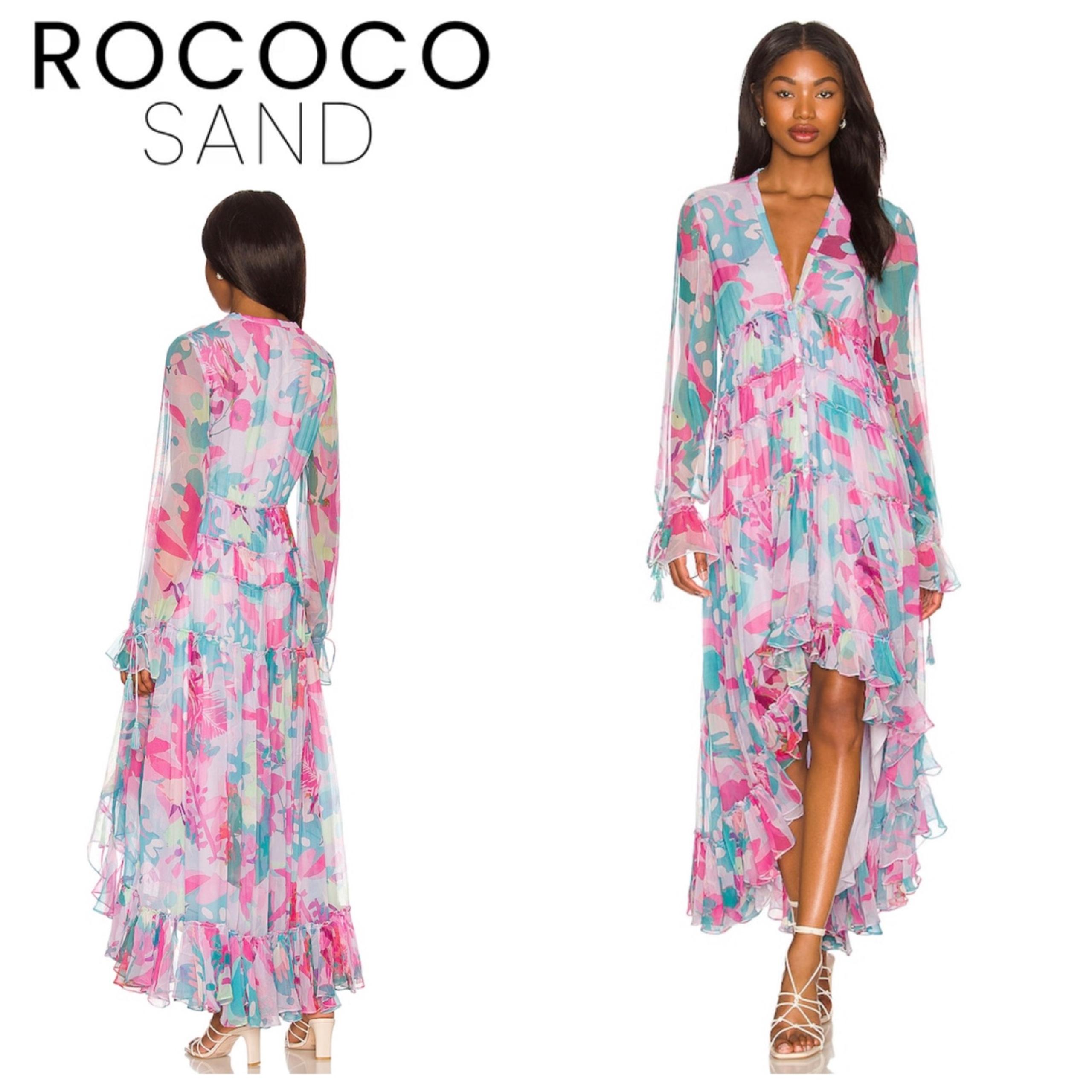 ROCOCO SAND Chiffon High-Low Maxi Dress