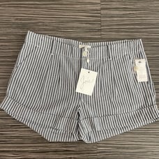 NWT JOIE Gray White 100% Cotton Striped Seersucker Linen Shorts Size 2