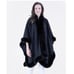 BLACK Rhinestone Embellished Faux Fur Cape –Relaxed Style Outerwear with Sparkle