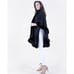 BLACK Rhinestone Embellished Faux Fur Cape –Relaxed Style Outerwear with Sparkle