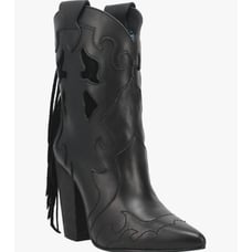 Dingo Women's Lady's Night 1969 Leather Western Bootie Black Cowgirl Boot SZ 8.5