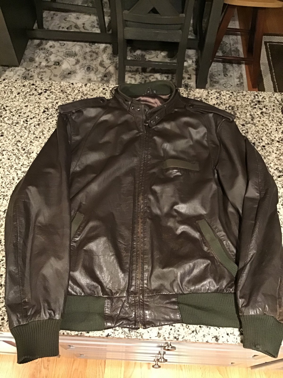 Vintage leather bomber jacket