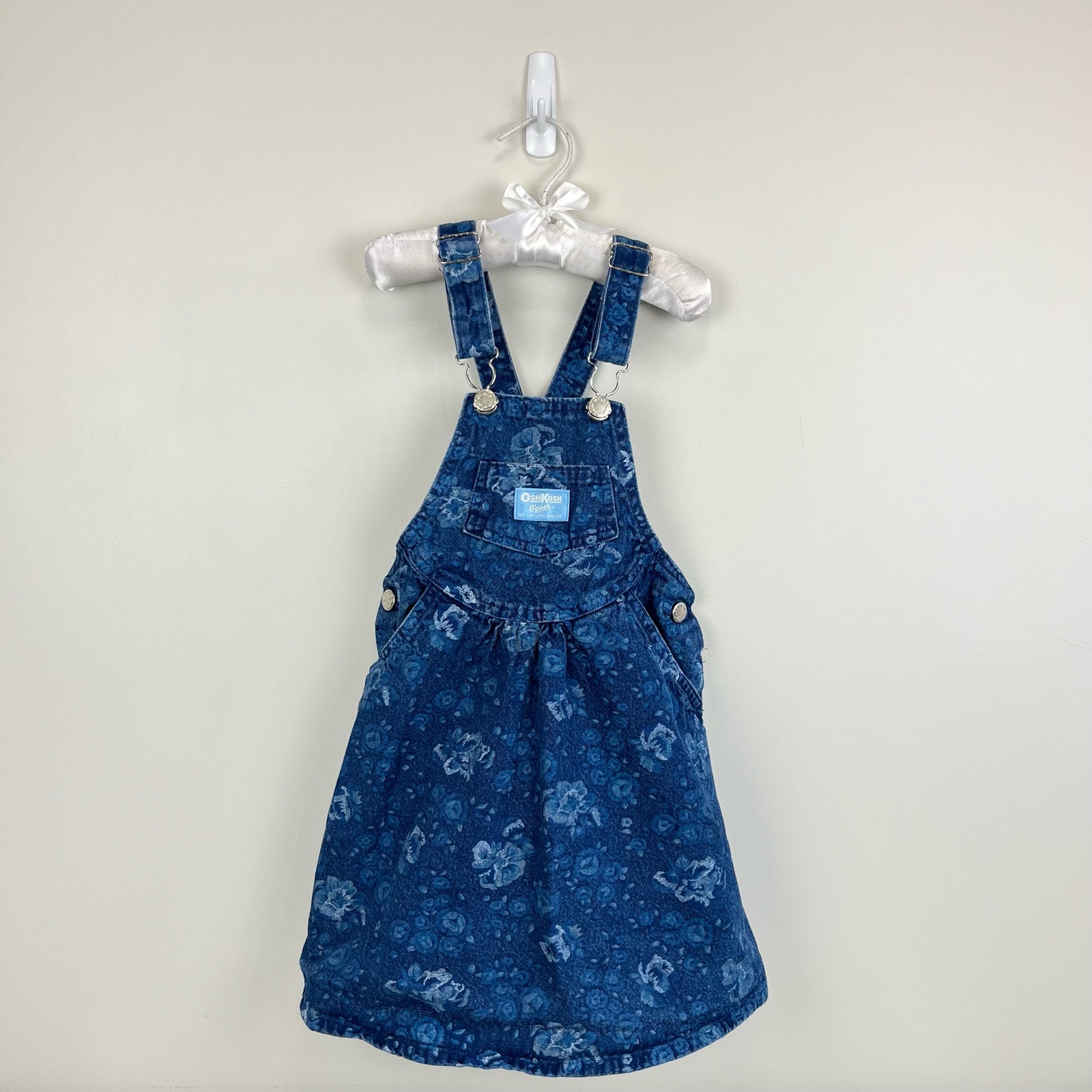 Vintage OshKosh B'gosh Blue Floral Jumper 5T USA
