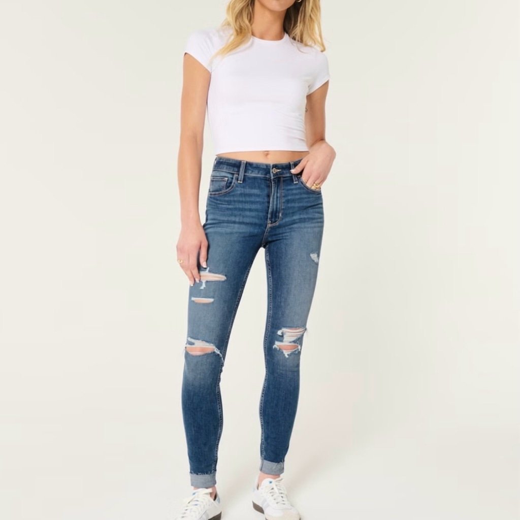 Hollister High Rise Ripped Super Skinny Jeans