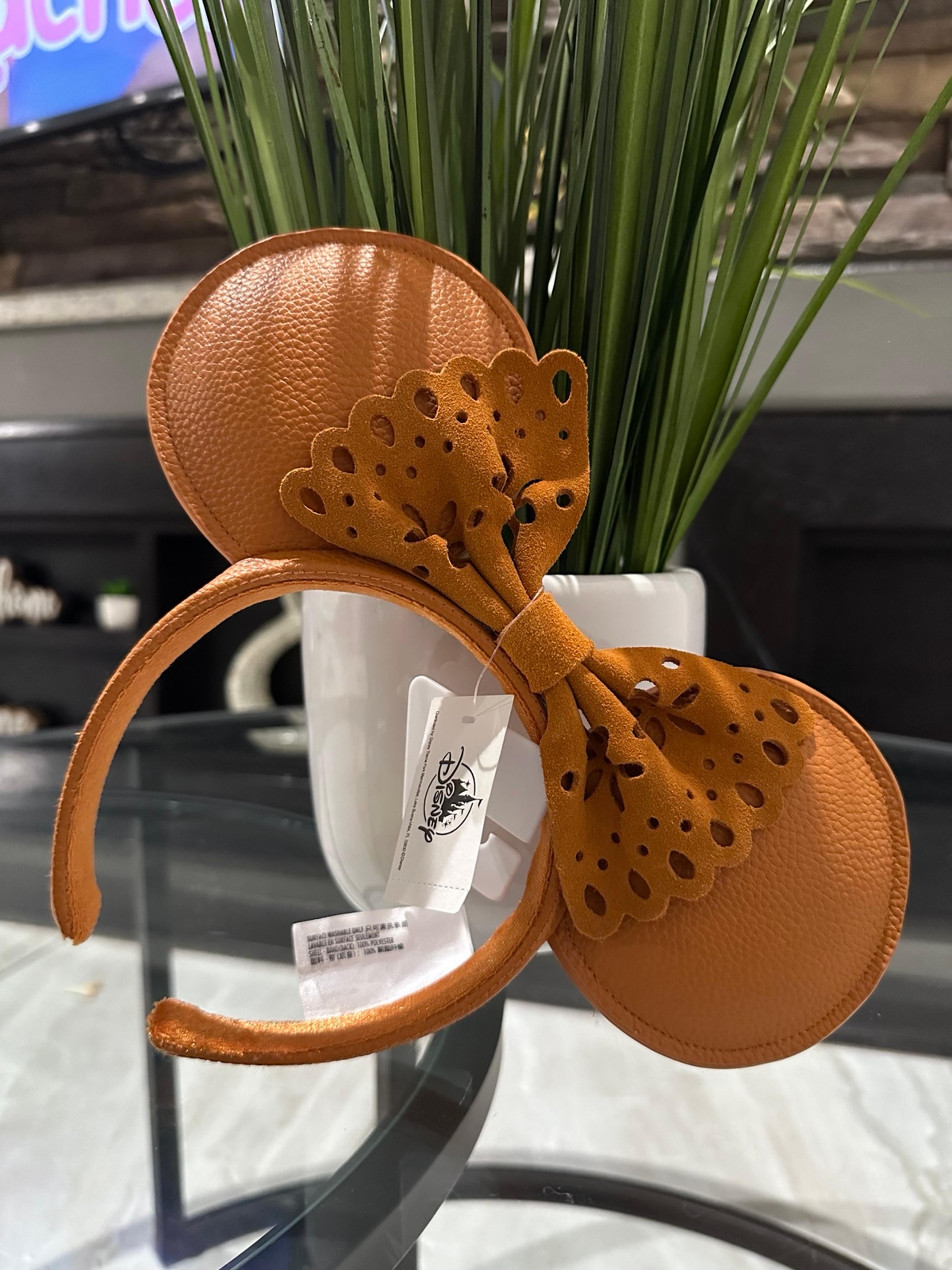 Disney Parks Minnie Desert Suede Sand Autumn Faux Ears Boho Headband - NEW