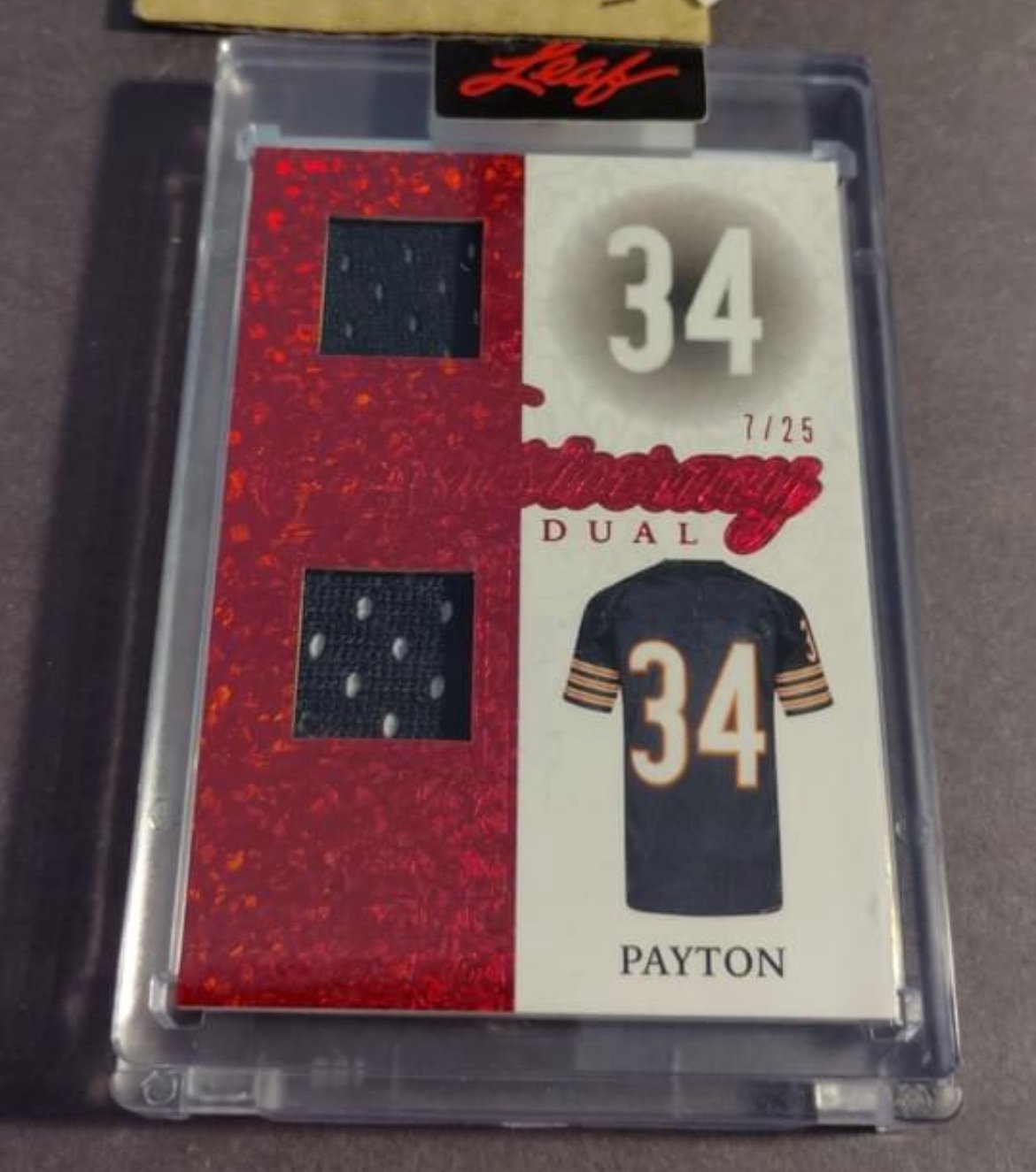 Walter Payton Dual Patch /25 SSP ** MINT ** Game Worn Chicago bears