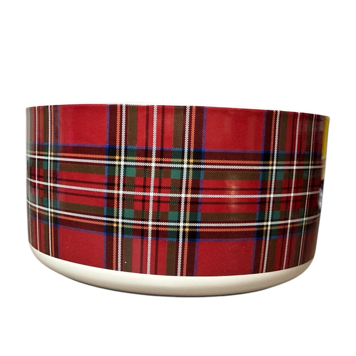 Pottery Barn Stewart Plaid Serving Bowl Christmas Tartan Porcelain Dish Party 6