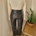 Vintage Black Leather High Waisted Skinnies Saguaro 100% India Leather Pants
