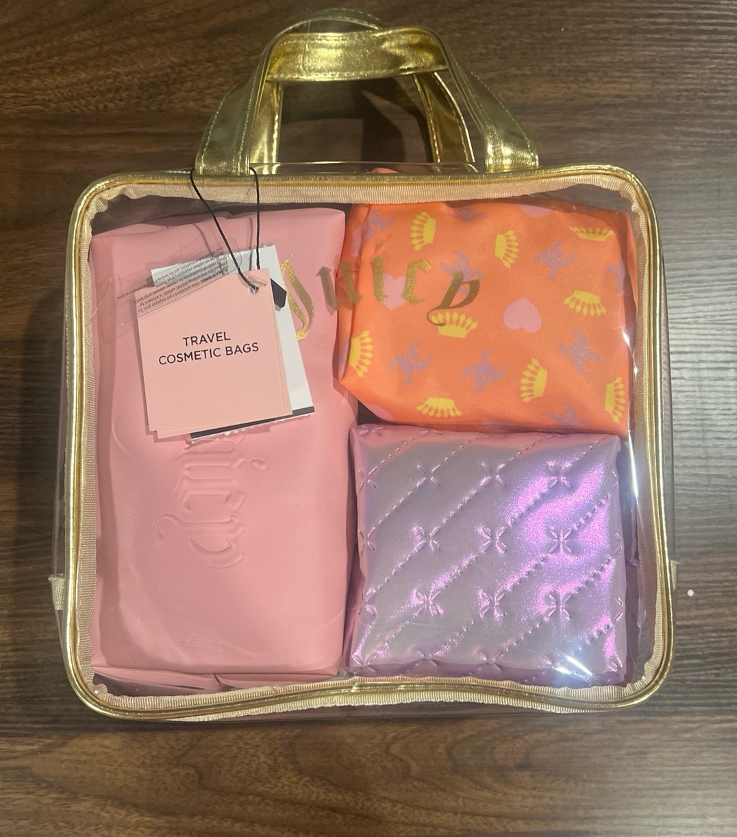 Juicy Couture 4-piece makeup bag