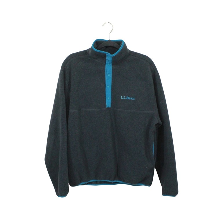 LL Bean Adults' Beans Classic Fleece Pullover Black Size Women's L Men's M