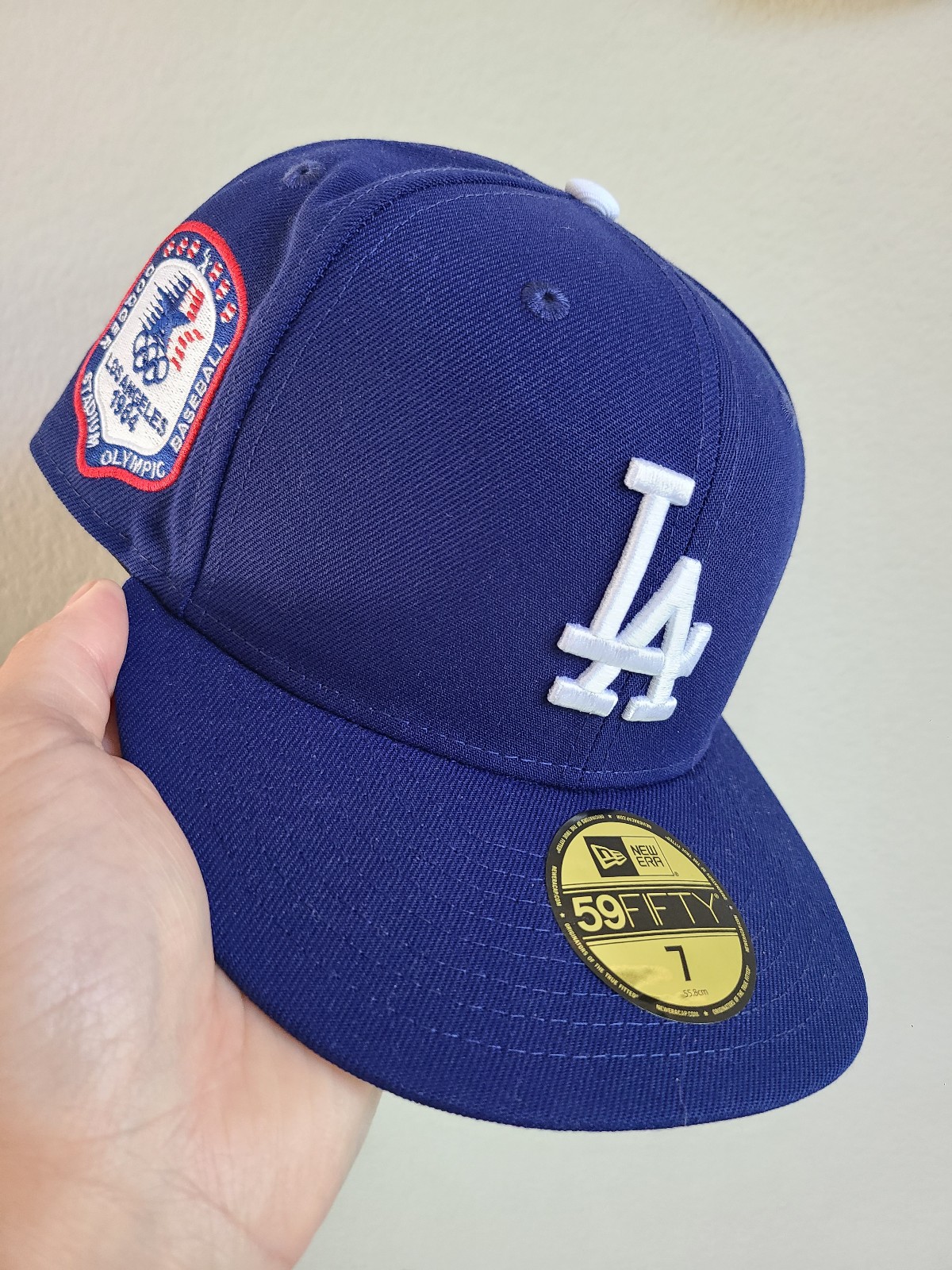 LOS ANGELES DODGERS NEW ERA 5950 FITTED HAT 1984 STADIUM OLYMPIC PATCH 7