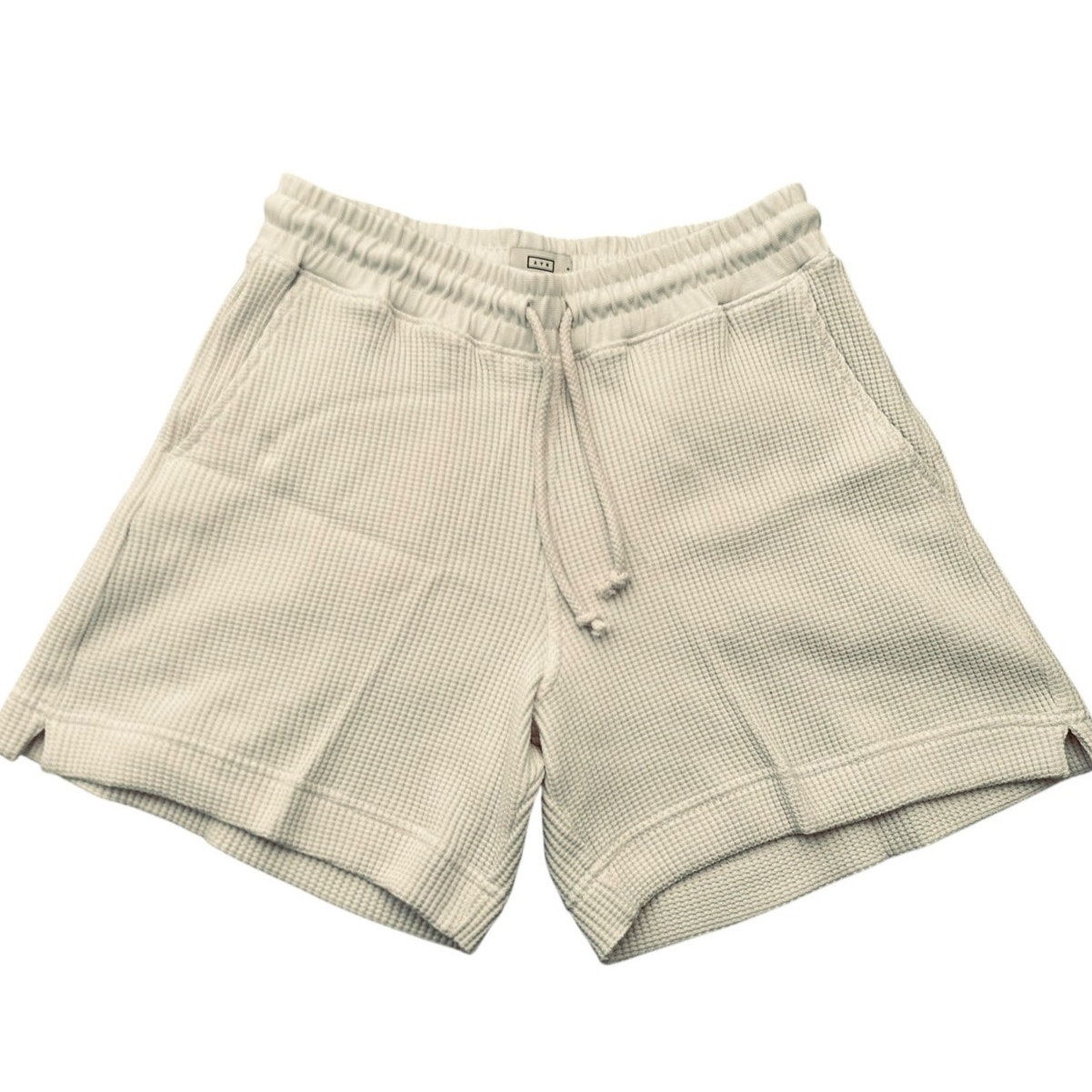 AYR The Waffle Cone Short Seashell Pima Cotton High Rise Elastic Drawstring-S