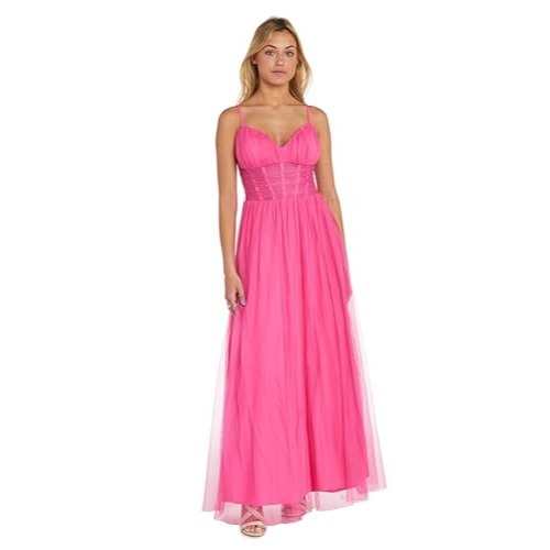 Size 5* MORGAN AND CO. Women's Corset Gown W/Sweetheart Neck & Spaghetti Straps,