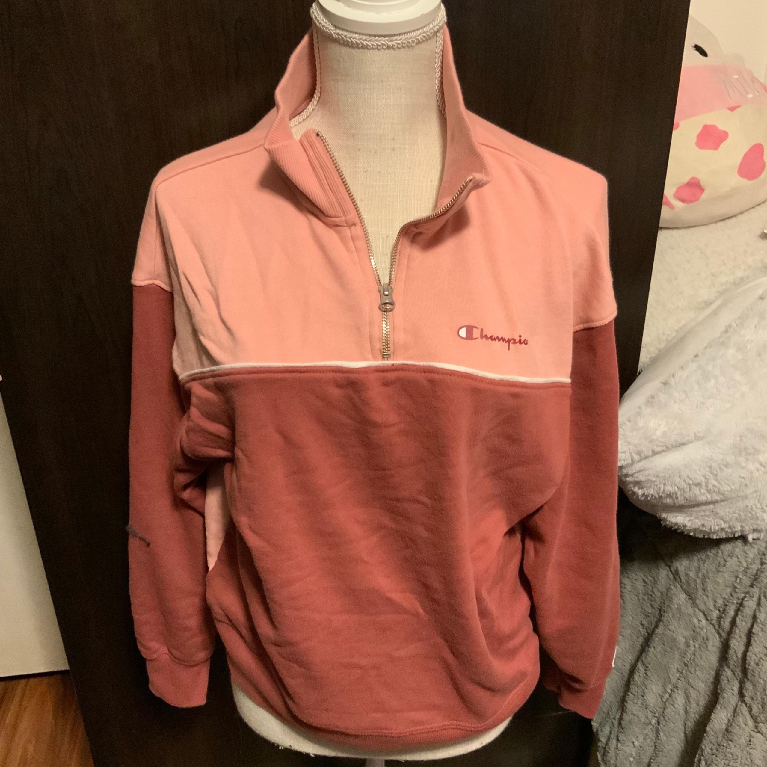 Women's Half Zip Champion Sweatshirt Preowned Size MEDIUM