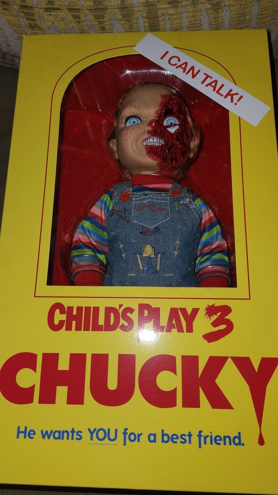 Mezco Childs Play 3 Ultimate Talking Chucky Doll Burned Face