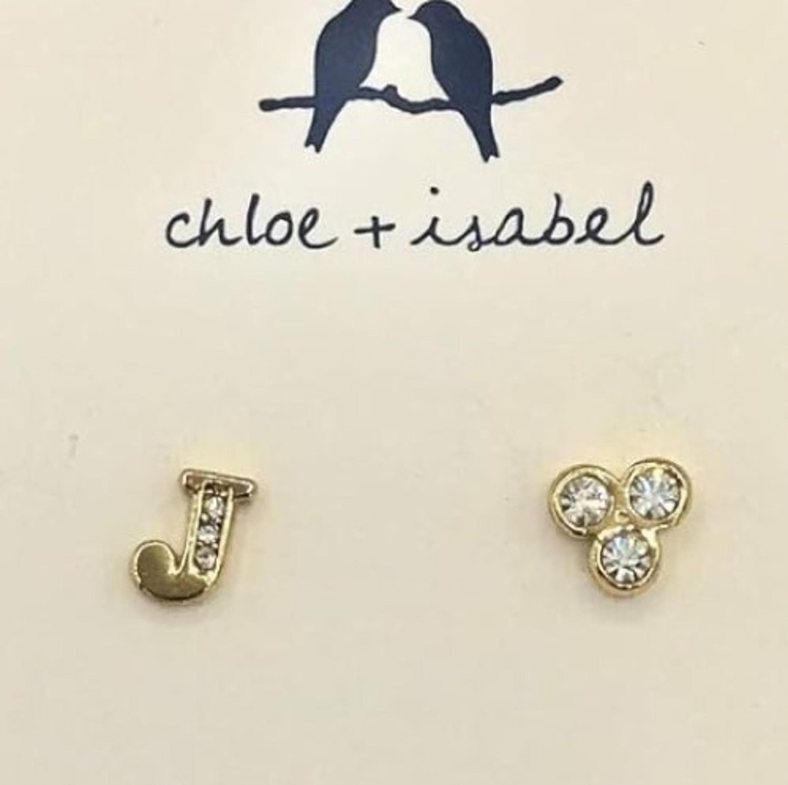 Chloe + Isabel Gold Initial "J" & Crystal Trio Stud Earrings