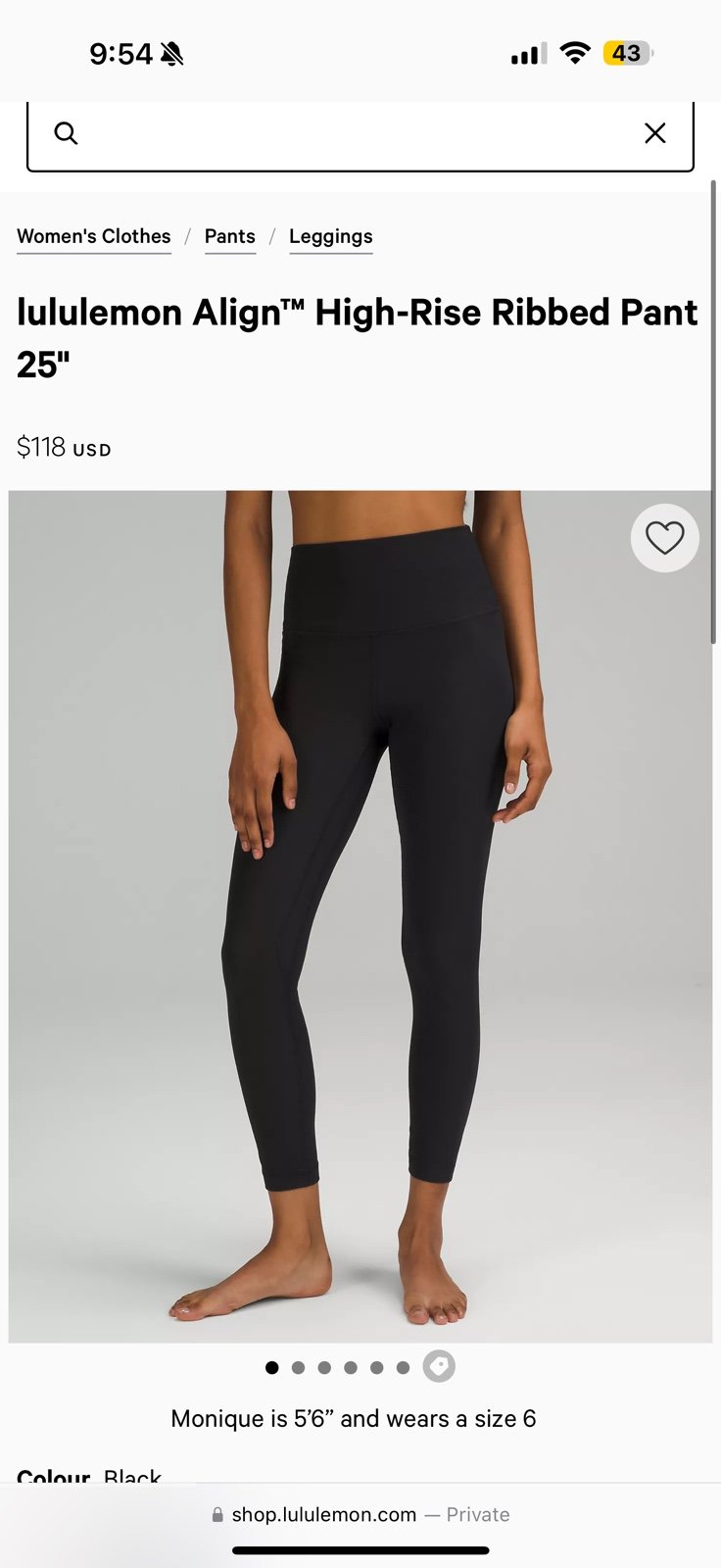 lululemon Align™ High-Rise Ribbed Pant 25